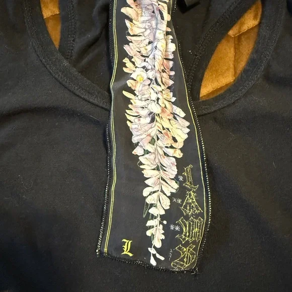 L.A.M.B by Gwen Stefani Black ‘3 Blind 🐁 Mice’ Tank Top Large - Picture 2 of 4